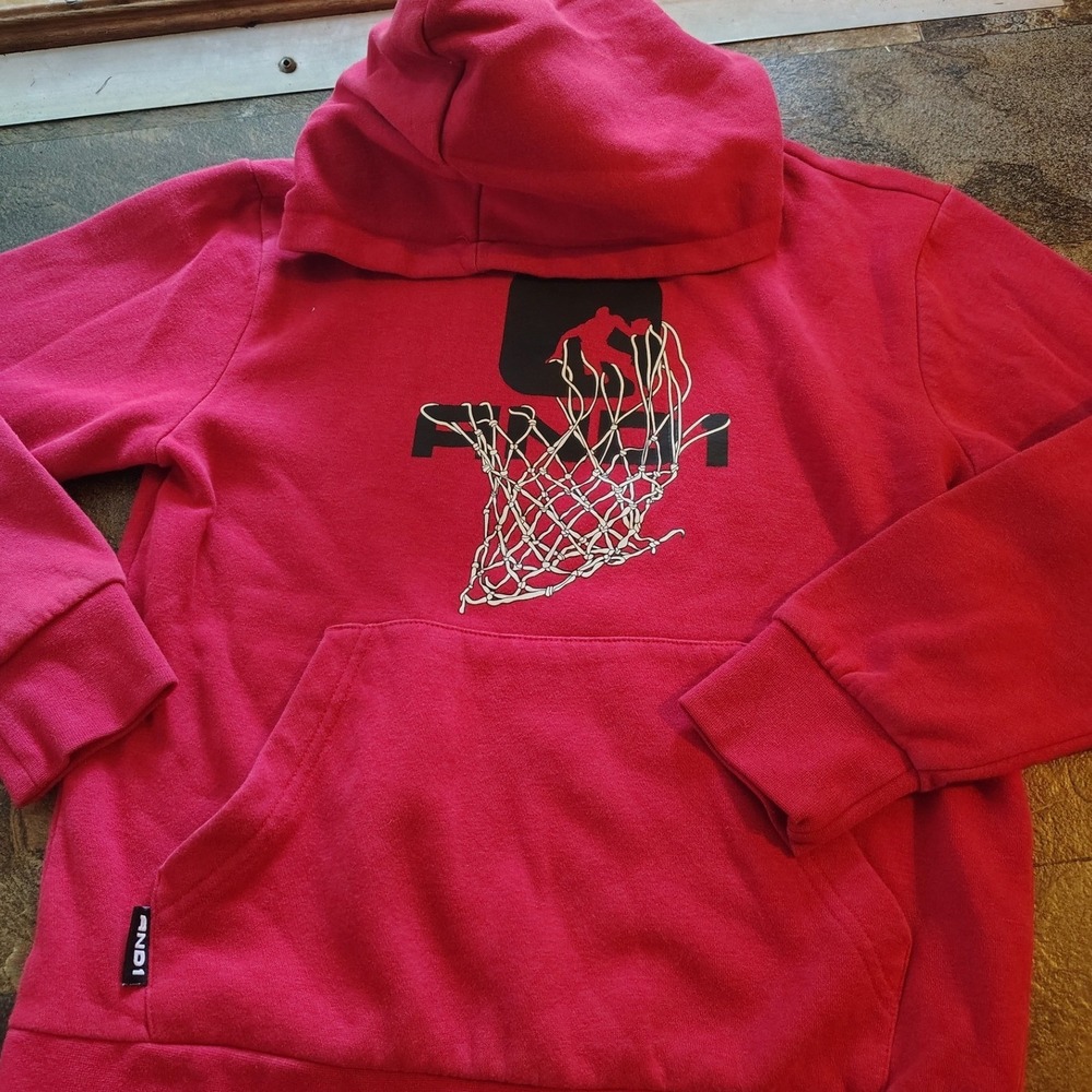 Under Armour Hoodie Kid Pink Excellent Pullover Graphic Logo Fleece Sweatshirt
